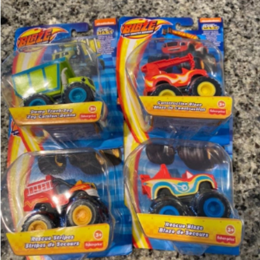 Lot of 4 Blaze and the Monster Machine Trucks Zeg, blaze, stripes